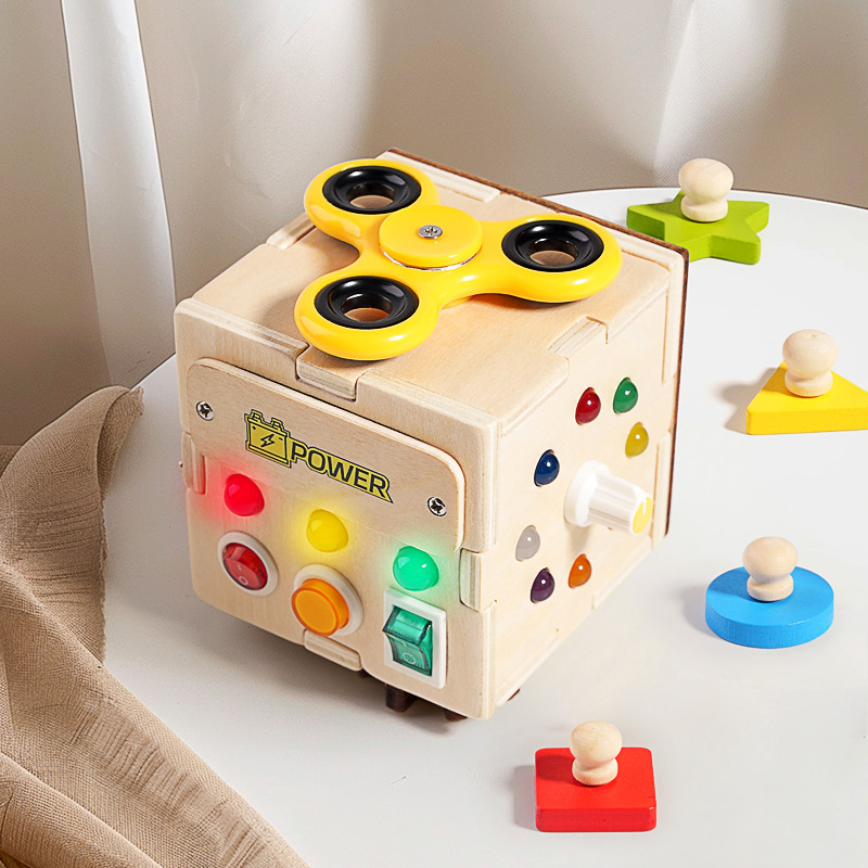 Gitar Kayu LED Bercahaya, Papa - Montessori Wooden Busy Board Toddler ulasan dan harga